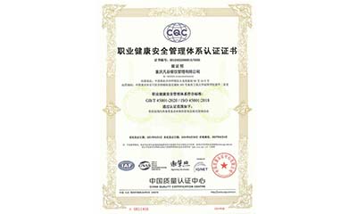 ISO 45001 职业健康安全管理体系认证